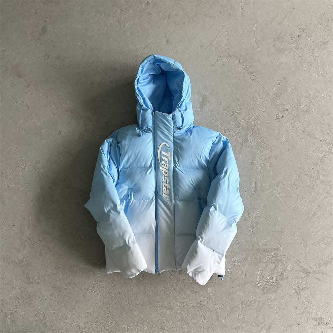 Trapstar Decoded 2.0 Hooded Puffer Cashmere Blue - Gradient Jacket