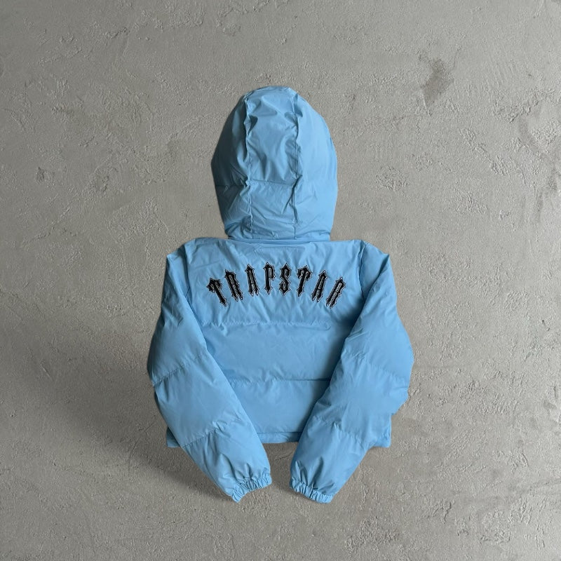 Trapstar Women's Cropped Baby Blue - Puffer Jacket