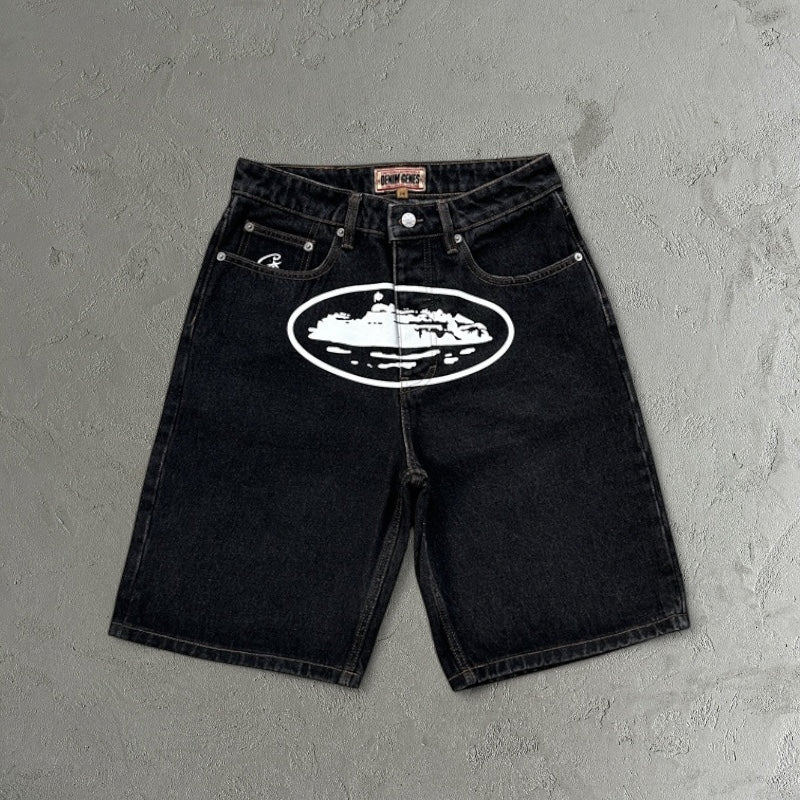 Corteiz Black Denim Short