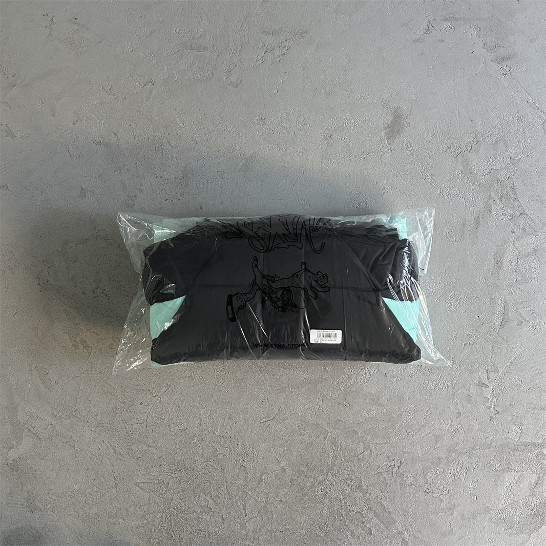 Syna Down Jacket- Black & Blue