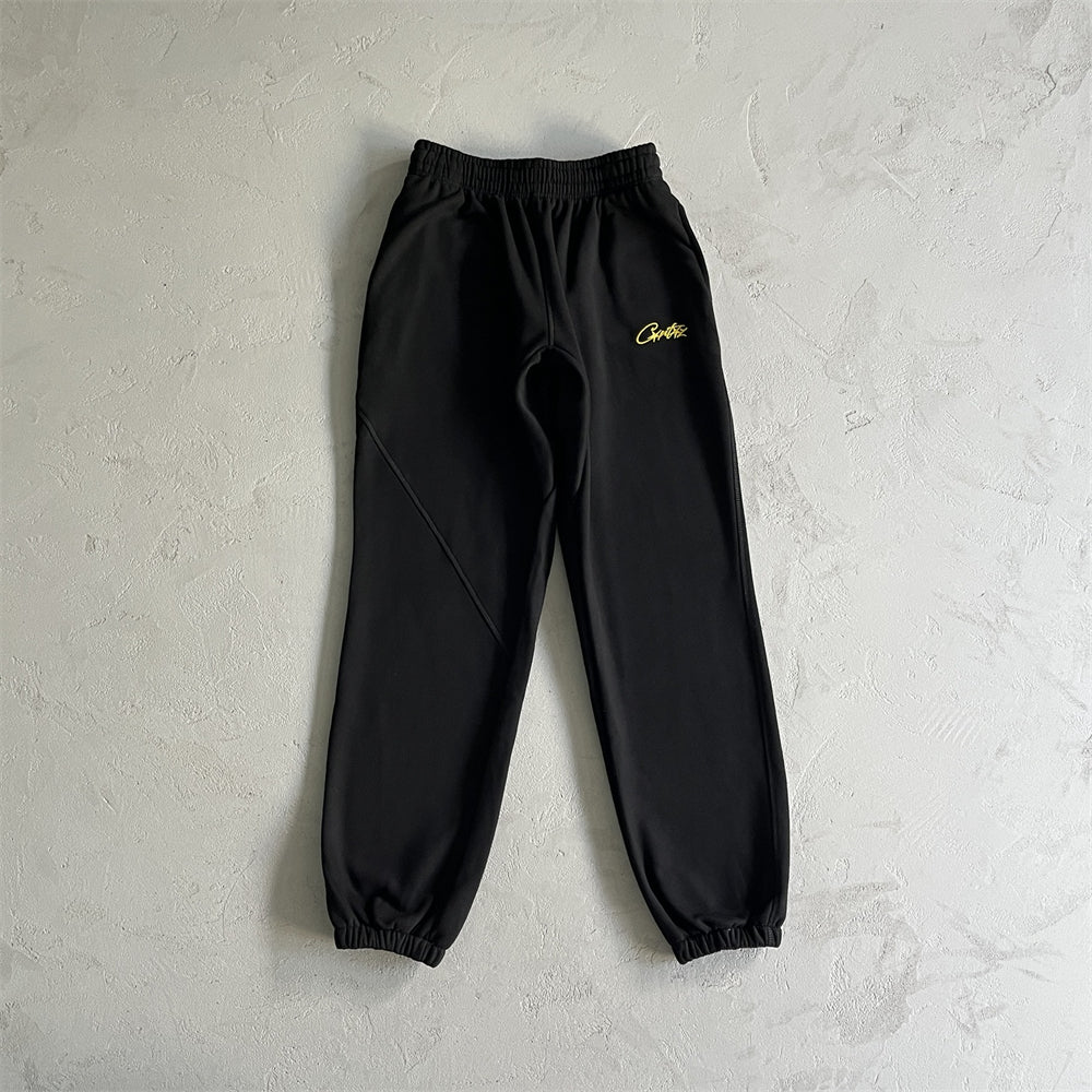 Corteiz Alcatraz Basic Crewneck Black/Yellow Tracksuit