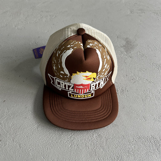 Corteiz Eagle Trucker Cap-Brown