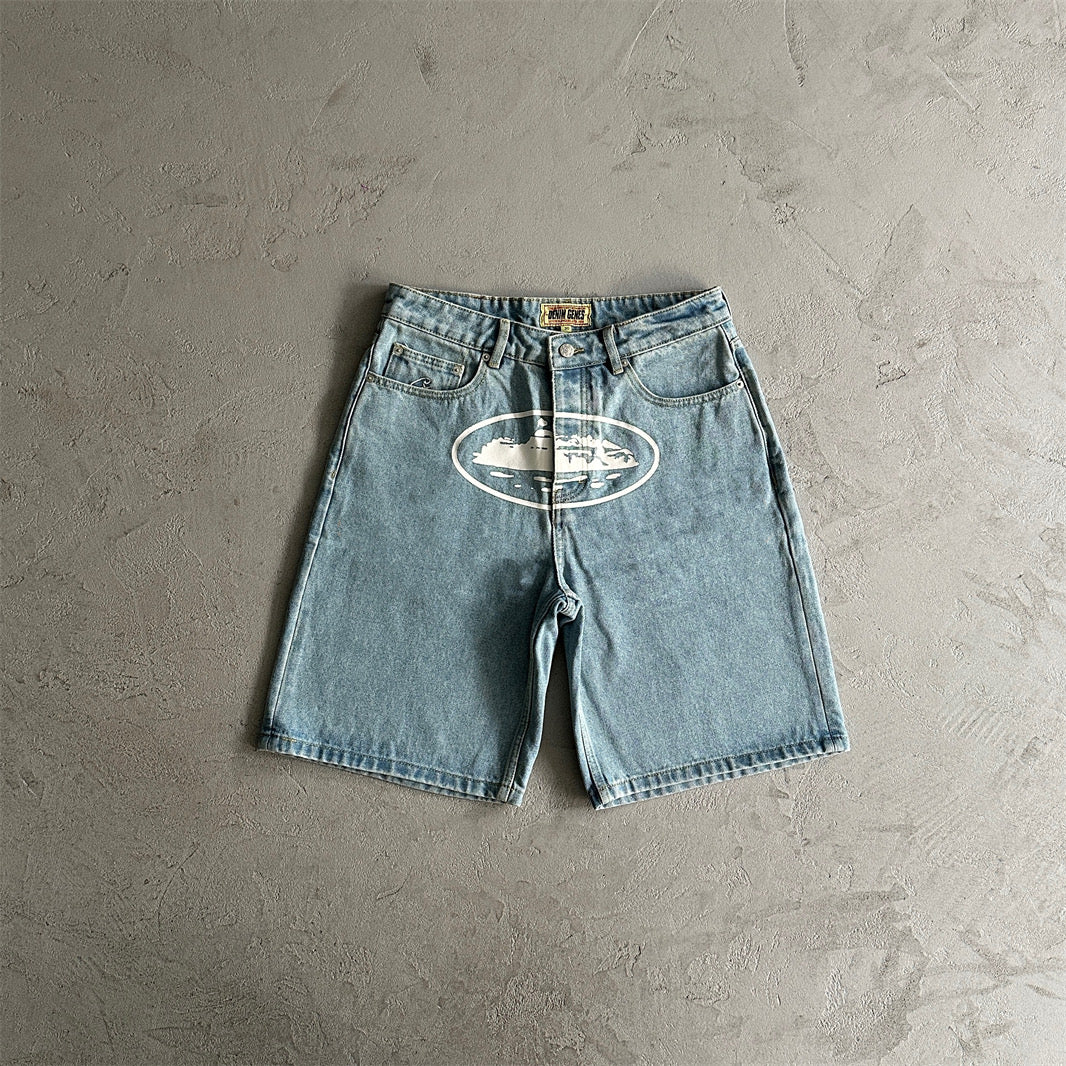 Corteiz CR Island Baggy Jean Shorts