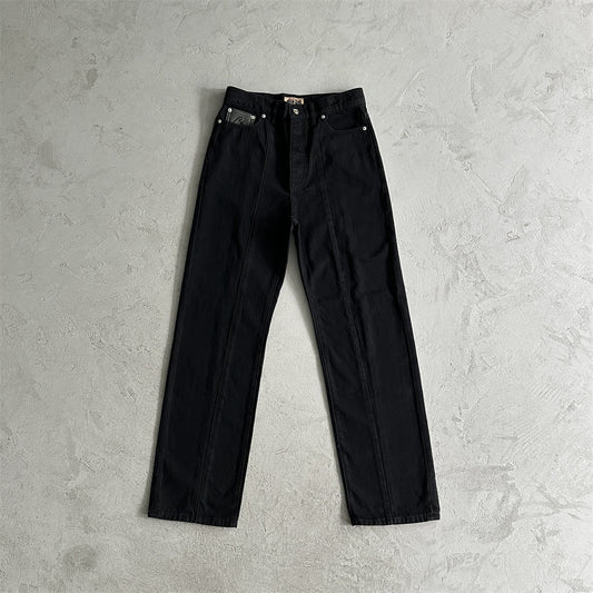 Corteiz Denim Jeans-Triple Black