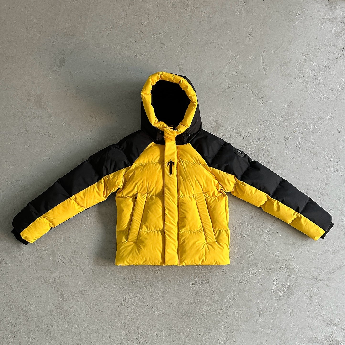 Trapstar Decoded Arch Puffer Jacket Black - Yellow