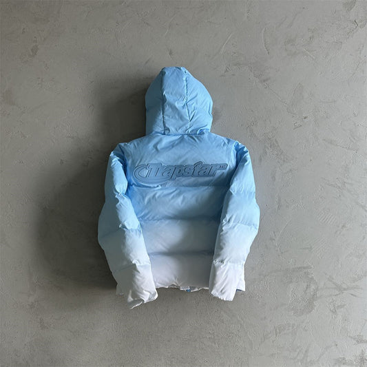 Trapstar Decoded 2.0 Hooded Puffer Cashmere Blue - Gradient Jacket