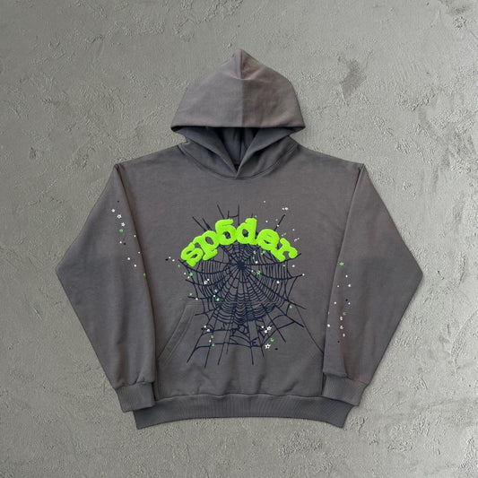 Sp5der Web Candy Hoodie Green/Grey