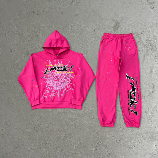 Sp5der Web Candy Tracksuit Pink