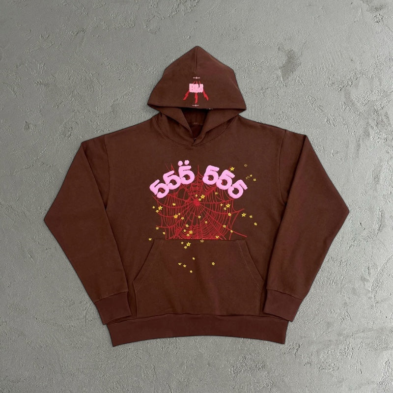 Sp5der Web Candy Hoodie Brown
