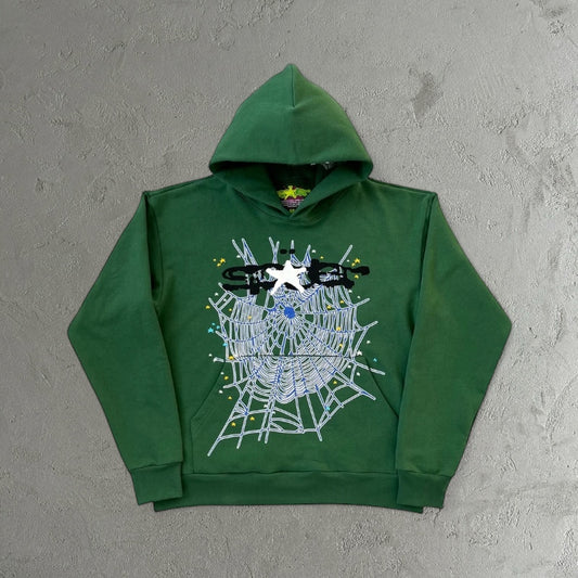 Sp5der Web Candy Hoodie Green
