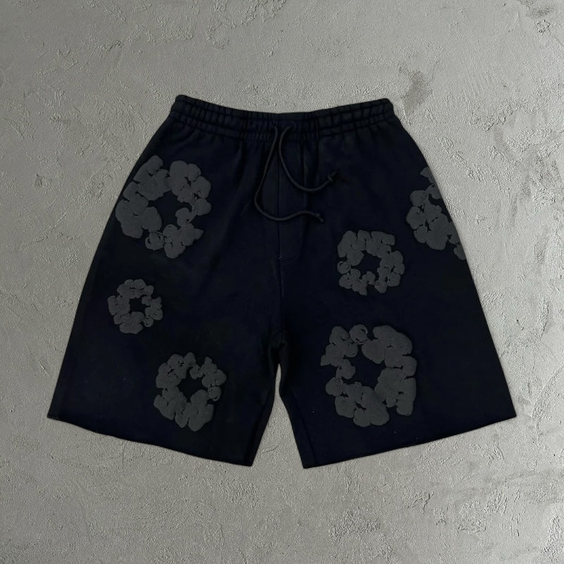 Denim Tears The Cotton Wreath Sweatshorts Black On Black
