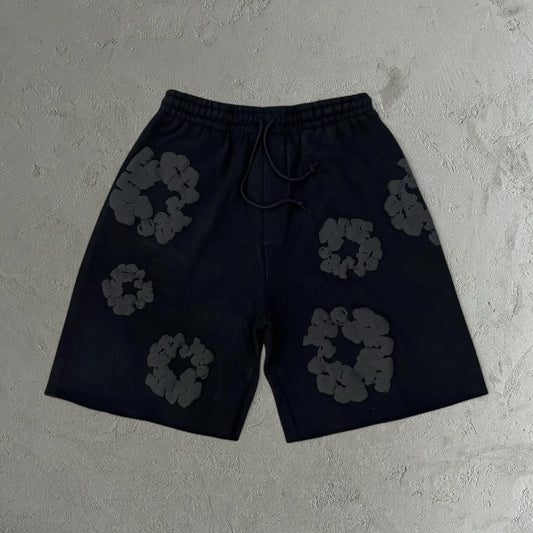 Denim Tears The Cotton Wreath Sweatshorts Black On Black