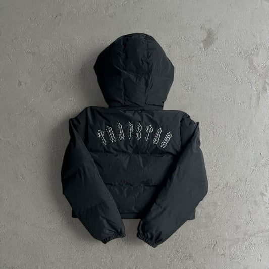 Trapstar Women's Cropped Black/Black - Puffer Jacket