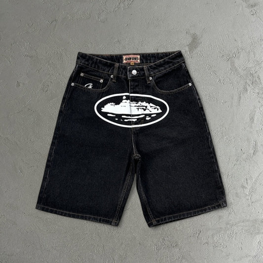 Corteiz Black Denim Short