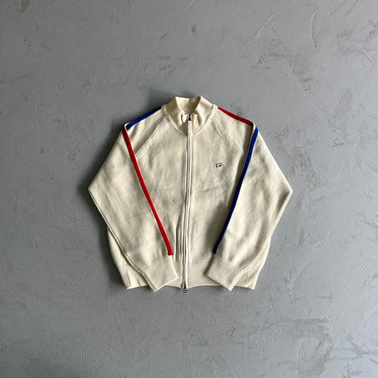 Corteiz Knit Zip Up Cream-Fleece Jacket