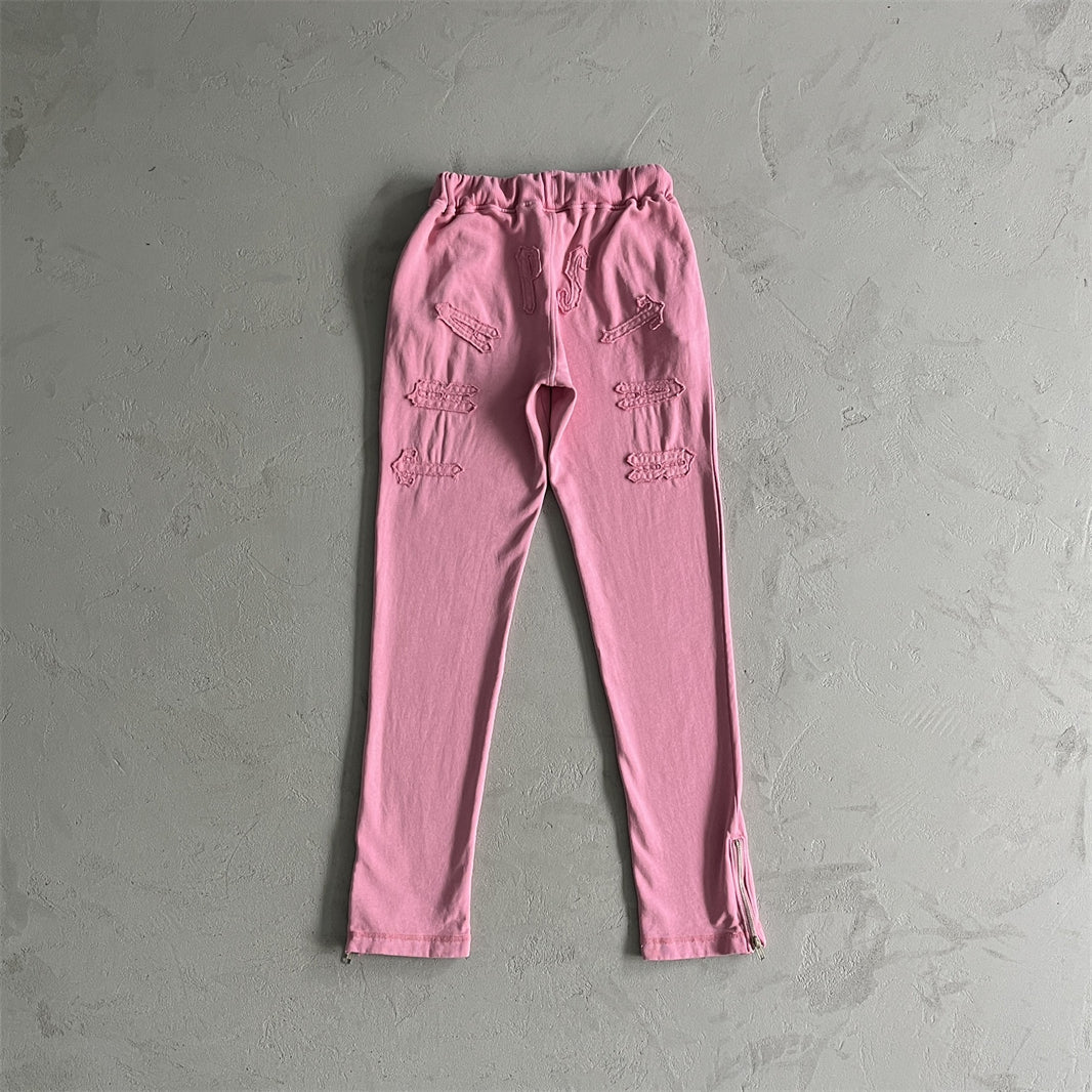 Trapstar Women's Irongate Cropped Batwing Zip Washed Pink- Tracksuit